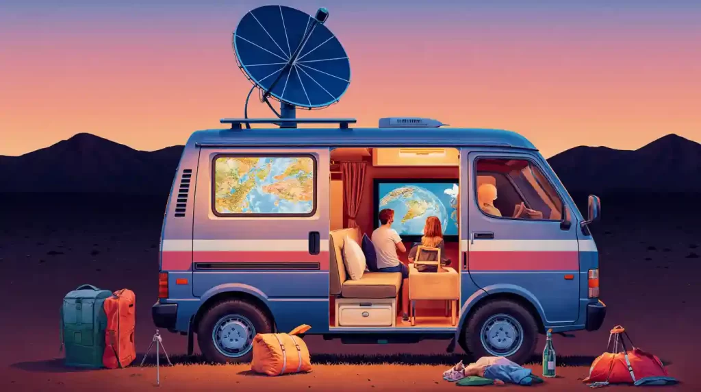 Télévision par satellite en voiture aménagé
